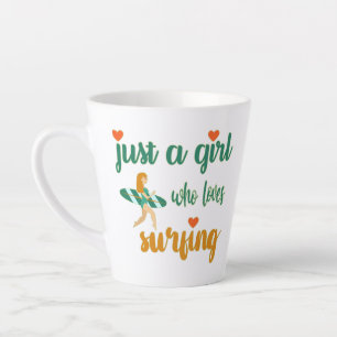 Caneca De Café Latte Bela citação de verão Apenas uma garota que adora