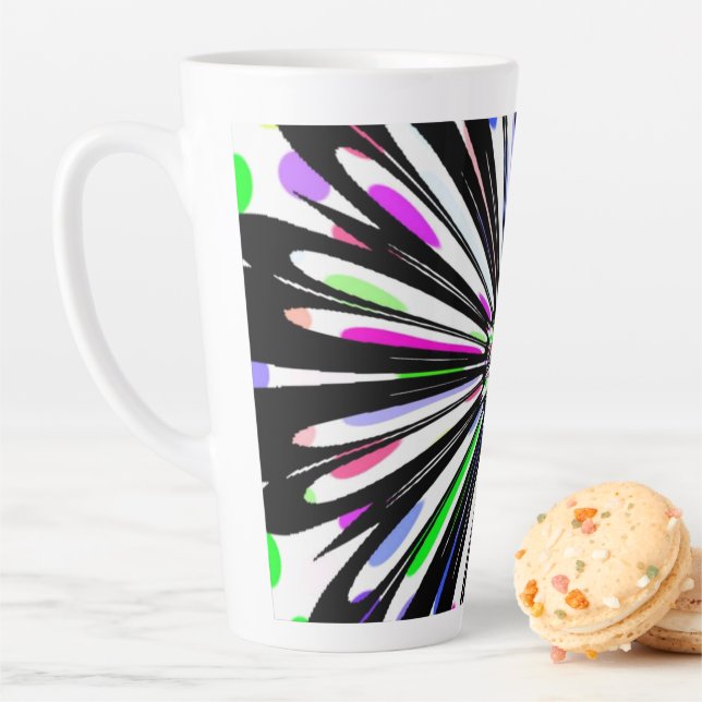 Caneca De Café Latte bela flor de mandala design (In Situ)