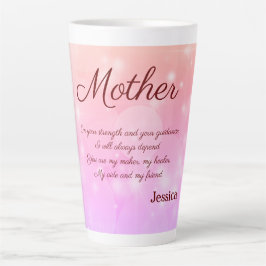 Caneca De Café Latte Bela Mãe Personalizada Poema