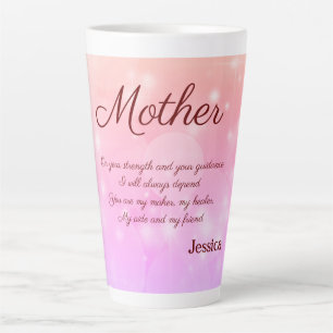 Caneca De Café Latte Bela Mãe Personalizada Poema