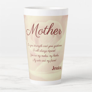 Caneca De Café Latte Bela Mãe Personalizada Poema