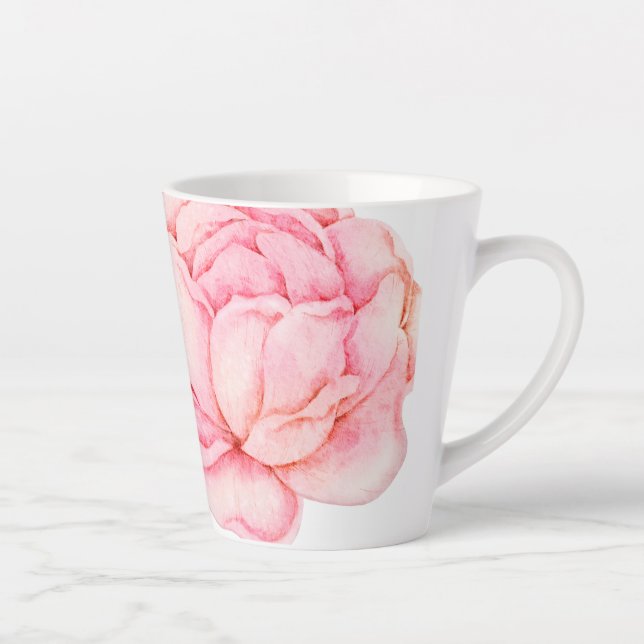 Caneca De Café Latte Belamente Impressão de Peões Pintados À Mão (Direita)