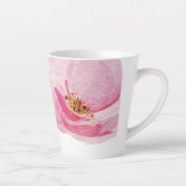 Caneca De Café Latte Belamente Impressão Pintado de Peonia