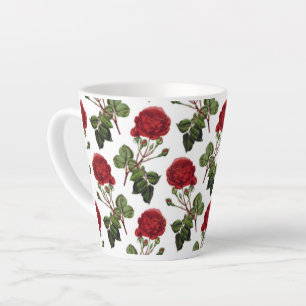 Caneca De Café Latte Belas Rosas vermelhas