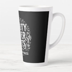 Caneca De Café Latte Beleza Nunca Desiste Motivação de Menina Forte