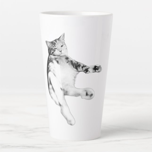 Caneca De Café Latte Belly-Up Hello (Frente)