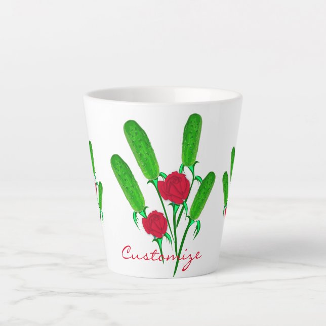 Caneca De Café Latte Belo Buquê de picles com Rosas Thunder_Cove (Frente)