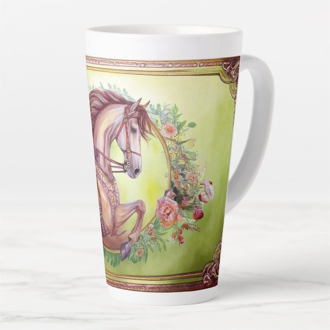 Caneca De Café Latte Belo Cavalo (Ângulo direito)