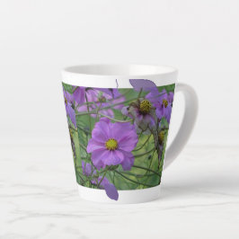 Caneca De Café Latte Belo Cosmea Flowe Design Latte Mug