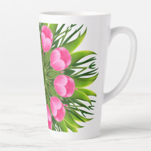 Caneca De Café Latte Belo Flor Mandala Design- 79358