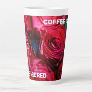 Caneca De Café Latte Belo Monte De Rosas vermelhas