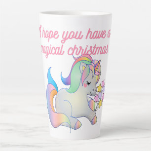 Caneca De Café Latte Belo Unicórnio Natal Mágico Natal Feio Xmas