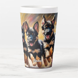 Caneca De Café Latte Belos German shepherd