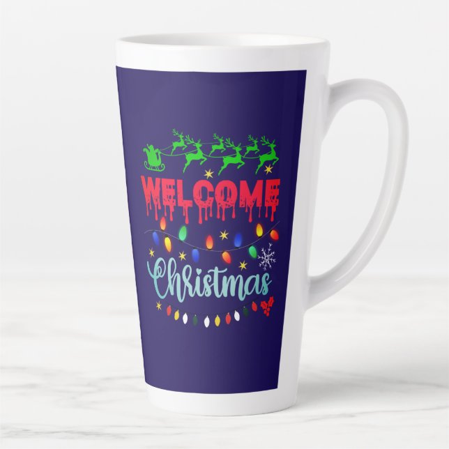 Caneca De Café Latte Bem-vindo Natal-81124 (Direita)