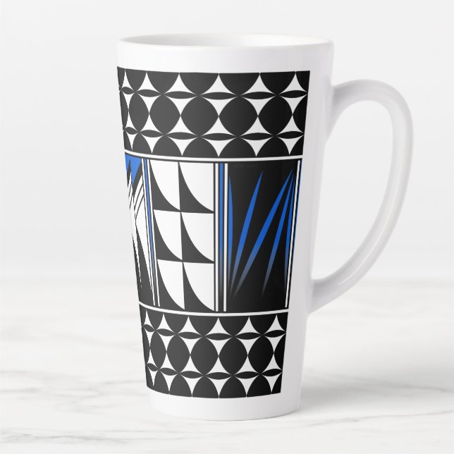 Caneca De Café Latte Bênçãos da pena sudoeste em azul (Direita)