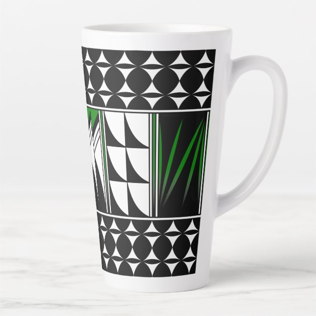 Caneca De Café Latte Bênçãos da pena sudoeste em verde (Direita)