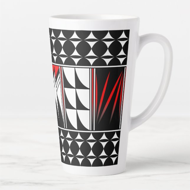 Caneca De Café Latte Bênçãos da pena sudoeste em vermelho (Direita)