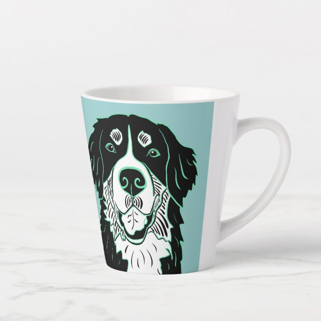 Caneca De Café Latte Bernese Mountain Dog Latte Mug (Direita)