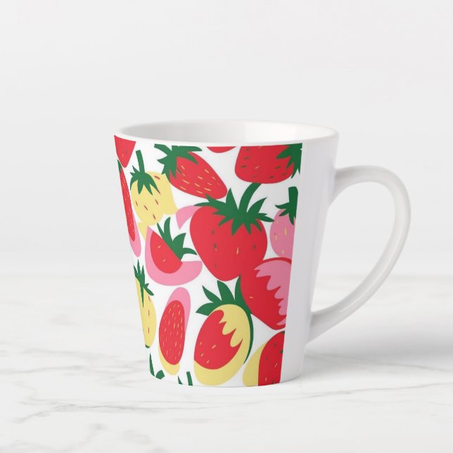Caneca De Café Latte Berry Sweet Mug - Cutie de Morango Retro (Direita)