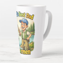Caneca De Café Latte Best Dad Fisherman by the Lake Funny Gift Idea