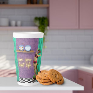 Caneca De Café Latte Best Life Funky Vintage Kitsch