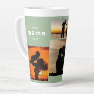 Caneca De Café Latte Best Mama Ever Custom Photo Gift