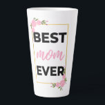 Caneca De Café Latte Best Mom Ever black<br><div class="desc">Best Mom Ever design. This is a short sentimental quote which is great as a gift for Mother's day. Also suitable as a general mother gift for Birthday,  Christmas or Valentine's Day.</div>