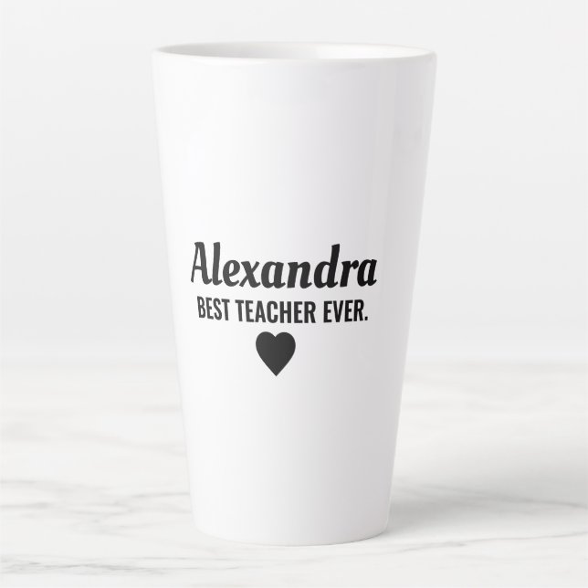 Caneca De Café Latte Best Teacher (Frente)