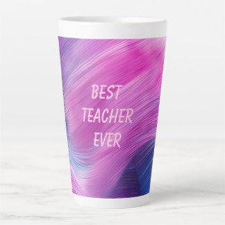 Caneca De Café Latte Best Teacher Ever Pastel Swirl