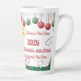 Caneca De Café Latte Best Wishes New Year Cup