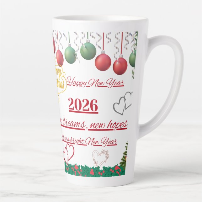 Caneca De Café Latte Best Wishes New Year Cup (Direita)