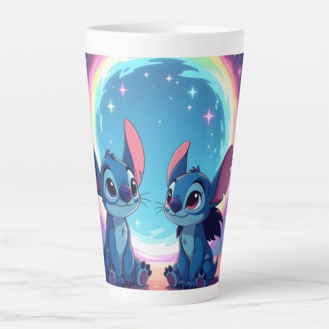 Caneca De Café Latte Beste Freunde fürs Leben – Lilo & Stitch   (Frente)