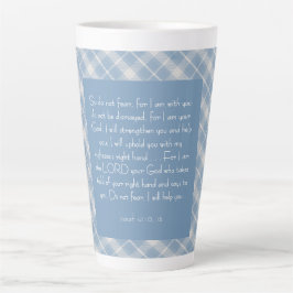 Caneca De Café Latte Bíblia Personalizável Verse Isaiah 41:10, 13