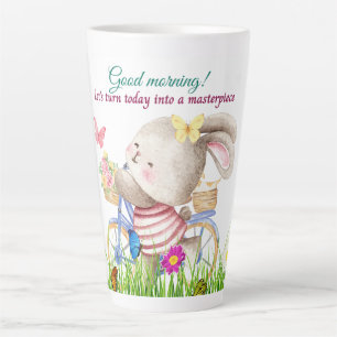 Caneca De Café Latte Bicicleta Bunny Morning Latg