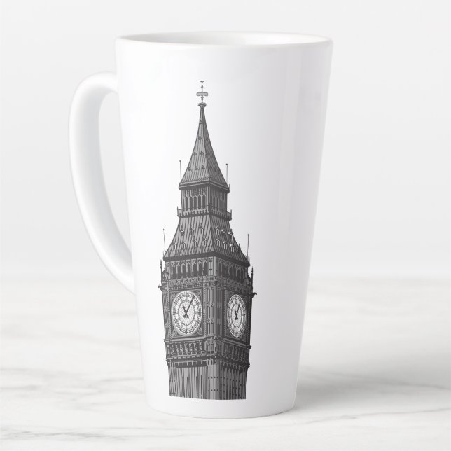 Caneca De Café Latte Big Ben Clock Tower Londres Inglaterra (Ângulo esquerdo)