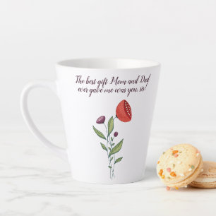 Caneca De Café Latte Big Sis Pequena Irmã Doce Citação Flores Selvagens