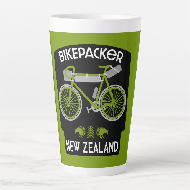 Caneca De Café Latte Bikepacking Nova Zelândia (Frente)