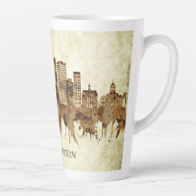 Caneca De Café Latte Binghamton New York Cityscape (Direita)
