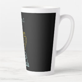 Caneca De Café Latte Bingo Night Neon Line Art Personalizado