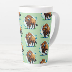 Caneca De Café Latte bisão de chifre grande
