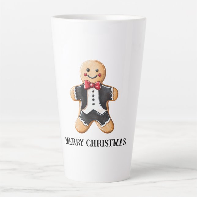 Caneca De Café Latte Biscoito de pão-de-galinha em Tuxedo (Frente)