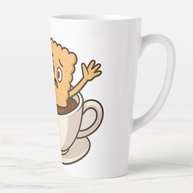 Caneca De Café Latte Biscoito na Dentro de Trouble da Taça de Café (Direita)