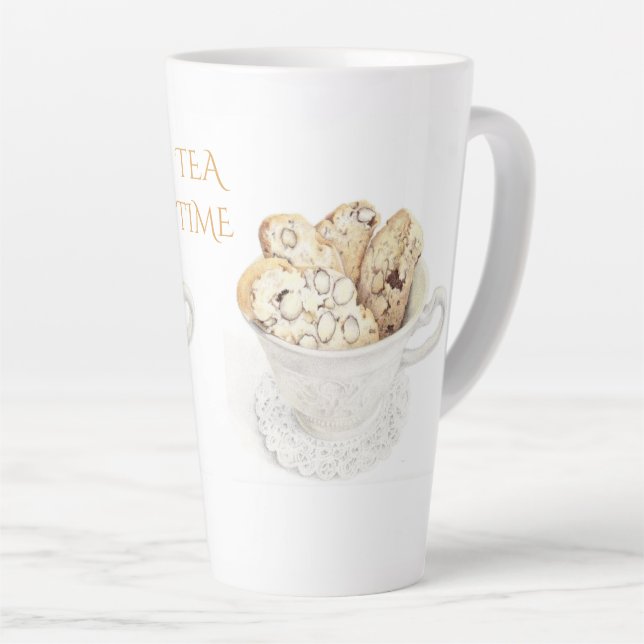 Caneca De Café Latte BISCOTTI "TEA TIME" Tall Latch (Ângulo direito)
