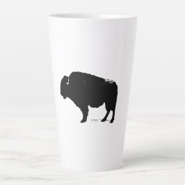 Caneca De Café Latte Bison de Búfalo de Pop Preto e Branco