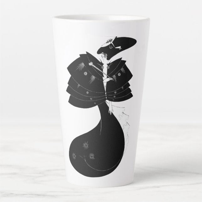 Caneca De Café Latte Black Cape Art Nouveau (Frente)