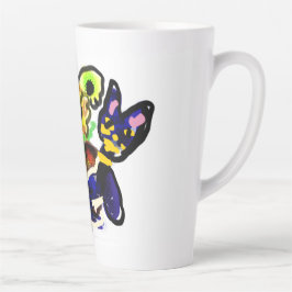 Caneca De Café Latte Black Cat and Sunflowers 