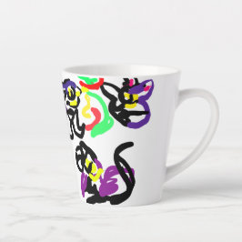 Caneca De Café Latte Black Cats party