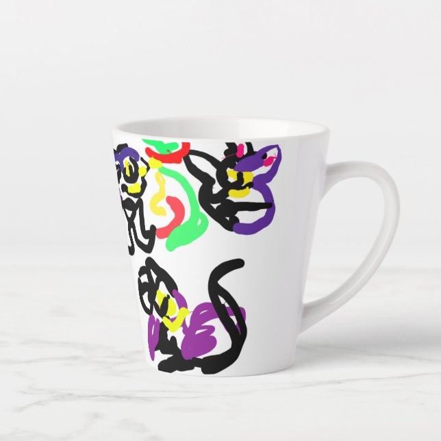 Caneca De Café Latte Black  Cats party (Direita)