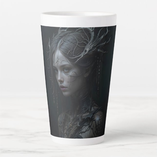 Caneca De Café Latte Black Gothic Girl (Frente)