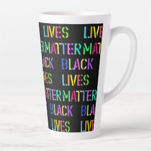 Caneca De Café Latte Black Lives Matter Stencil 01 Editável